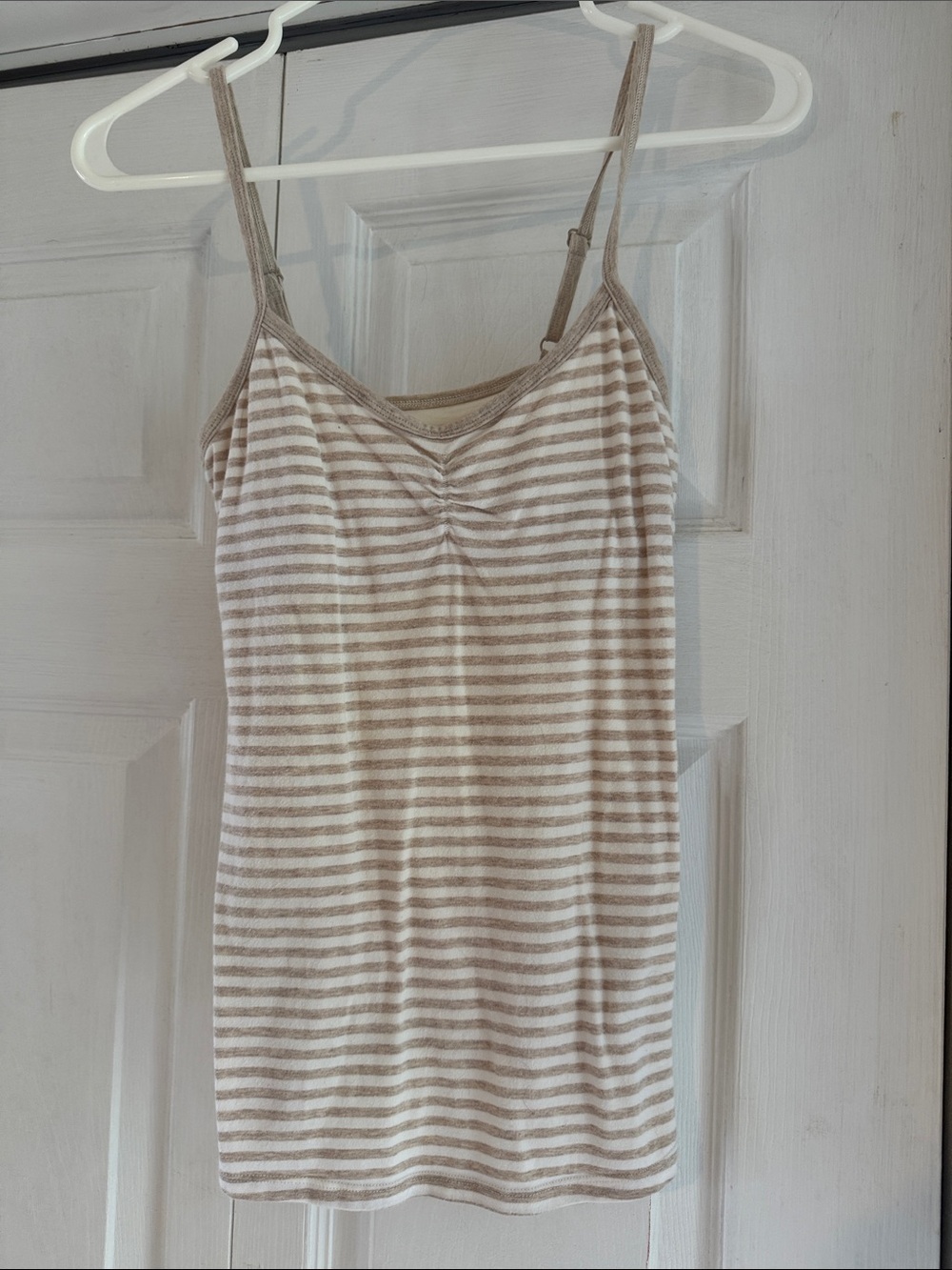 Aerie Striped Beige & White Cami Tank Top